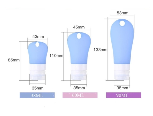Bottiglia libera sveglia vuota dell'imballaggio di viaggio del silicone di Bpa con il foro del gancio