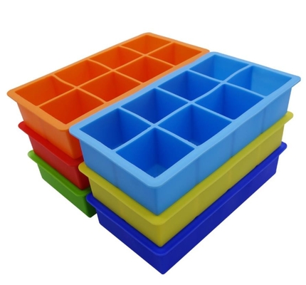 Il ghiaccio quadrato Tray Molds, ghiaccio del silicone della novità modella la cavità 8 accatastabile