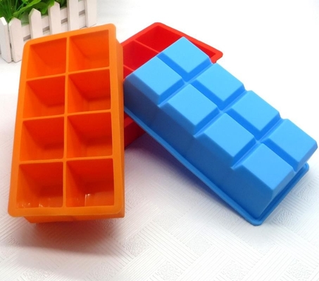 Il ghiaccio quadrato Tray Molds, ghiaccio del silicone della novità modella la cavità 8 accatastabile