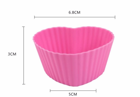 Il muffin variopinto del silicone del muffin foggia a coppa gli anti batteri del vassoio 6.8*5*3cm