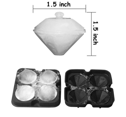 il cubetto di ghiaccio del silicone del diamante 3D modella 12*12*3.8CM per le bevande