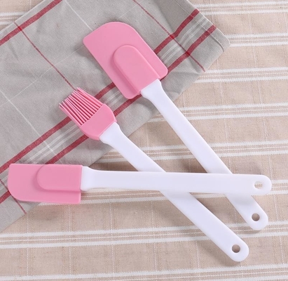 Spazzola termoresistente di plastica dura della spatola, silicone che cucina colore rosa della spatola