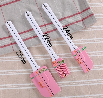 Spazzola termoresistente di plastica dura della spatola, silicone che cucina colore rosa della spatola