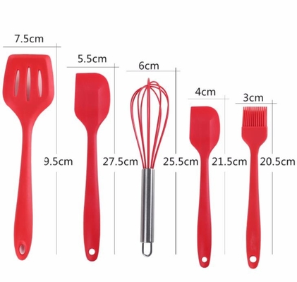 Insiemi di strumenti di Kithen del silicone del commestibile con 5 strumenti differenti del silicone