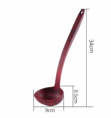 Strumenti lunghi della cucina del cucchiaio di minestra del silicone del commestibile della maniglia della superficie di legno del grano