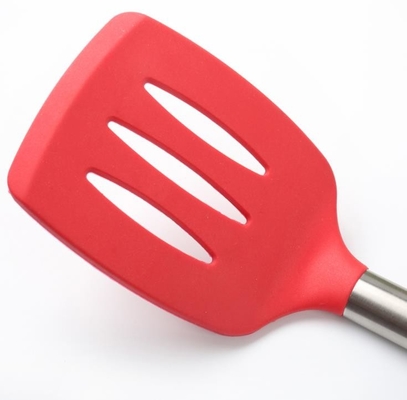 il silicone del commestibile della mano dell'acciaio inossidabile 201 ha scanalato Turner che cucina lo strumento