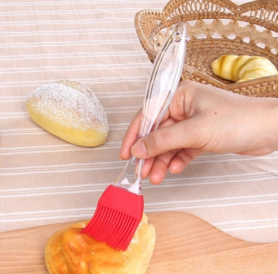 Grande spazzola di plastica trasparente di cottura del silicone del commestibile della maniglia