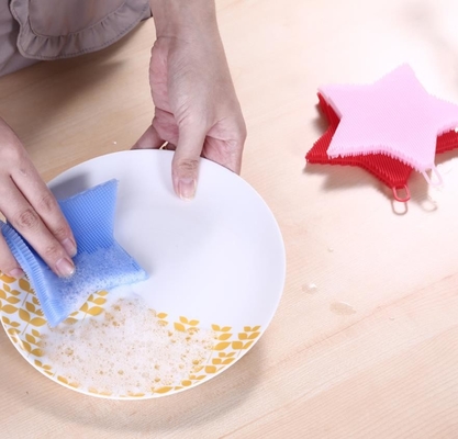 Forma della stella della spazzola di lavaggio del silicone del commestibile per i piatti e la frutta di pulizia