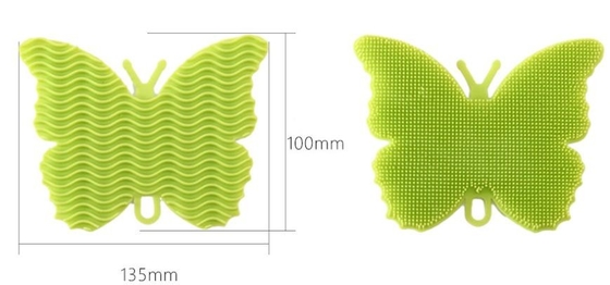 Spazzola di lavaggio del silicone del commestibile di forma della farfalla per i piatti e la frutta di pulizia