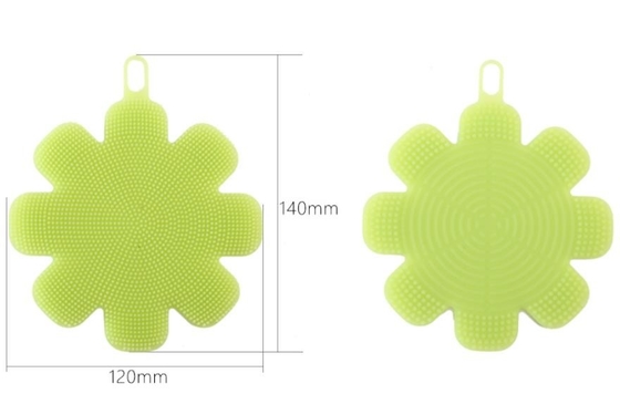 Spugna della spazzola di lavaggio del silicone del commestibile di forma del fiore per i piatti e la frutta di pulizia