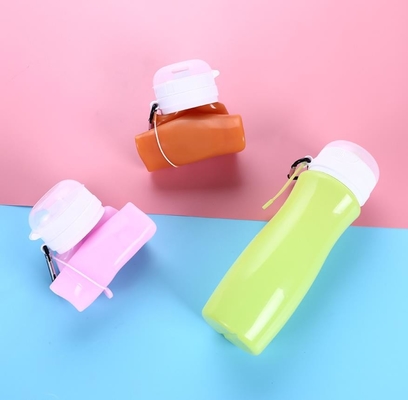bottiglie di acqua libere del silicone di FDA delle bottiglie di acqua di bpa 450ML con il logo su ordinazione di stampa