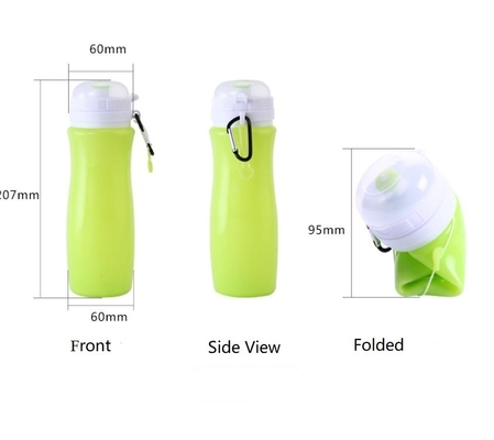 bottiglie di acqua libere del silicone di FDA delle bottiglie di acqua di bpa 450ML con il logo su ordinazione di stampa