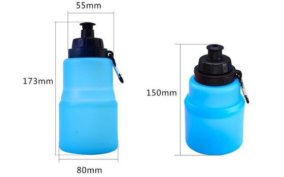 lo sport pieghevole del silicone 480ML imbottiglia il commestibile BPA libero con il logo su ordinazione