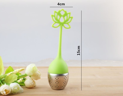 Filtro del tè del silicone del commestibile di forma del fiore di Lotus con il logo di stampa