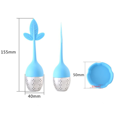 La bustina di tè sicura del silicone del commestibile di forma di foglia tre con il piatto BPA libera