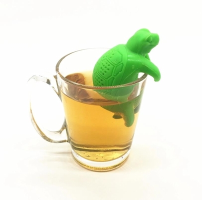 Filtri a forma di animali del tè del silicone del commestibile della tartaruga di colore verde