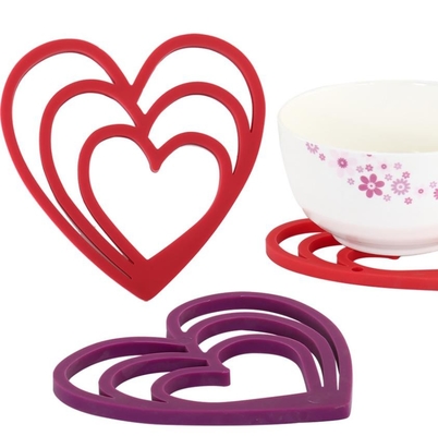Silicone di forma del cuore che mangia gli utensili 15.5*16cm ambientale 66g