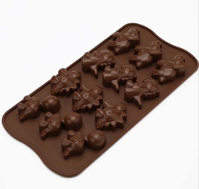 Il cioccolato del silicone di festa del dinosauro modella il colore di Brown non nocivo
