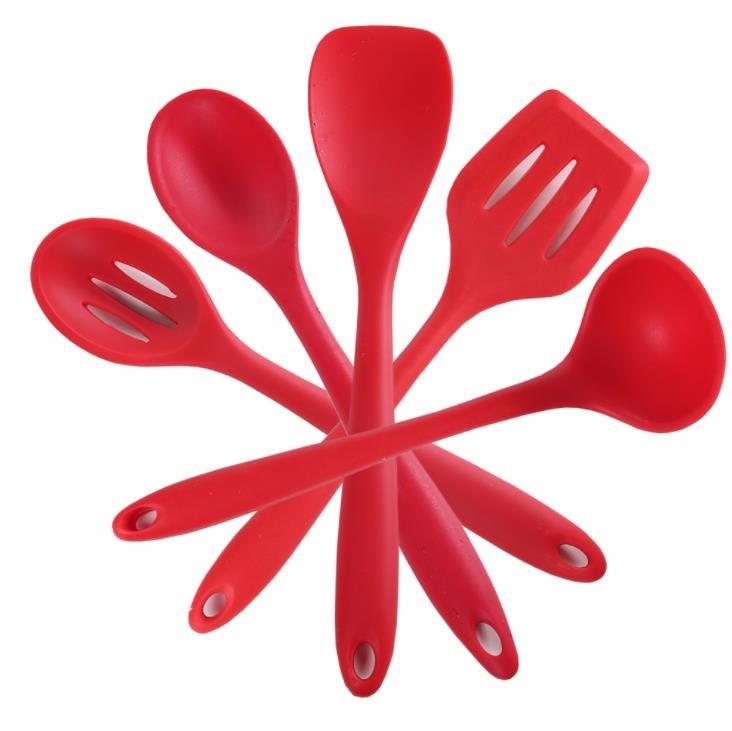 Silicone di colore rosso del commestibile che cucina gli insiemi di strumenti della cucina 5 stili differenti