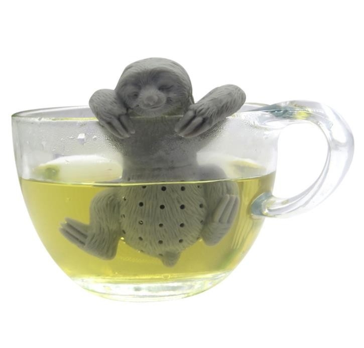 Il bradipo animale ha modellato il infuser grigio BPA del tè del silicone del commestibile di colore libero
