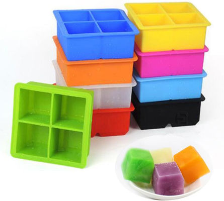 il cubetto di ghiaccio del silicone 4pcs modella Logo And Custom Embossed Logo di stampa su ordinazione